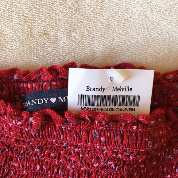 Red off-the-shoulder Brandy Melville dress - Picture 3 of 3